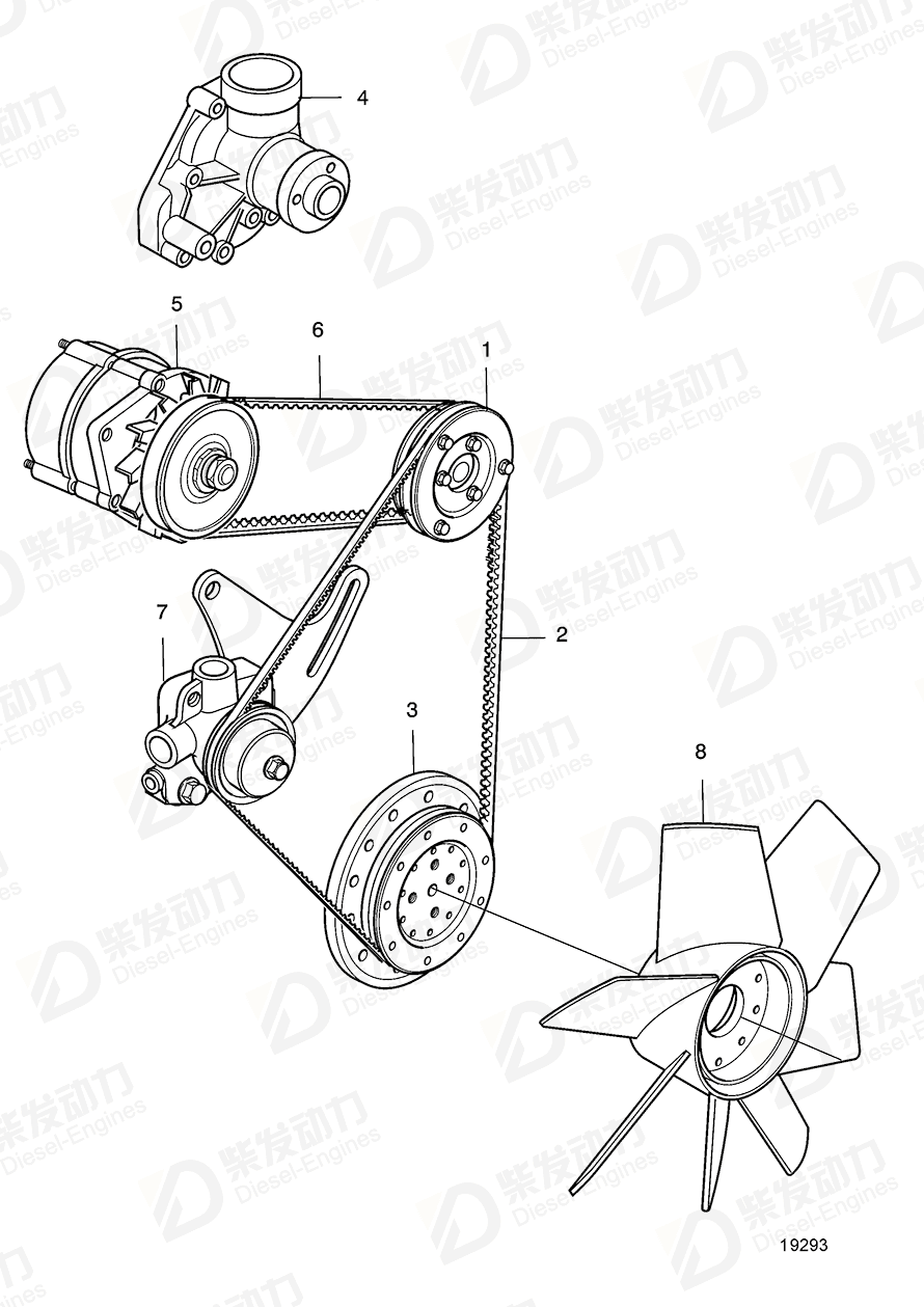 VOLVO V-belt 973547 Drawing